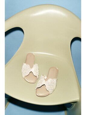 ZARA FLAT SANDALS WITH SHINY APPLIQUES